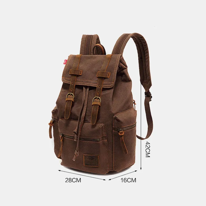 Men Vinatge Canvas Anti-theft Backpack Student Bag Travel