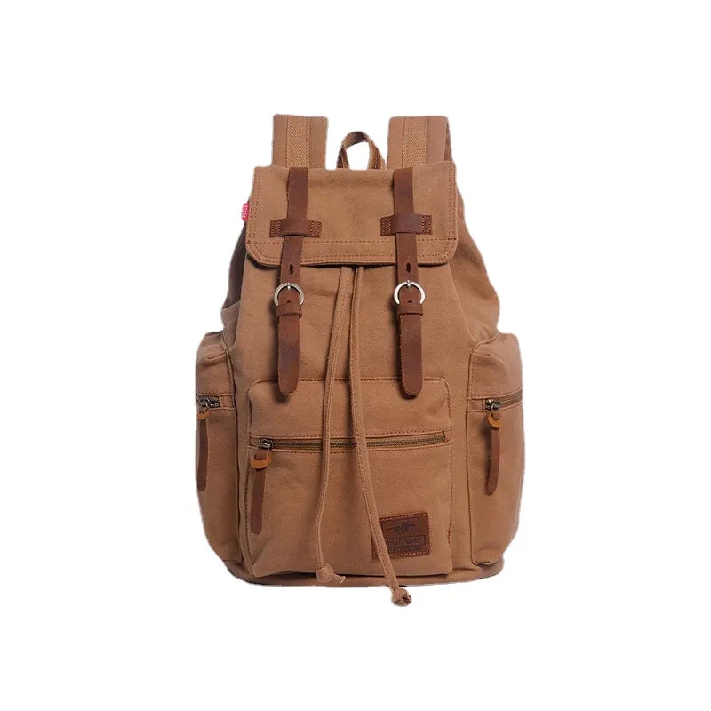 Men Vinatge Canvas Anti-theft Backpack Student Bag Travel