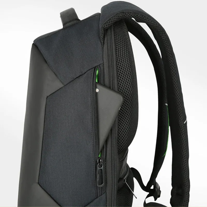 Men's Anti-Theft Solar Powered 10W Laptop Backpack with USB Charging