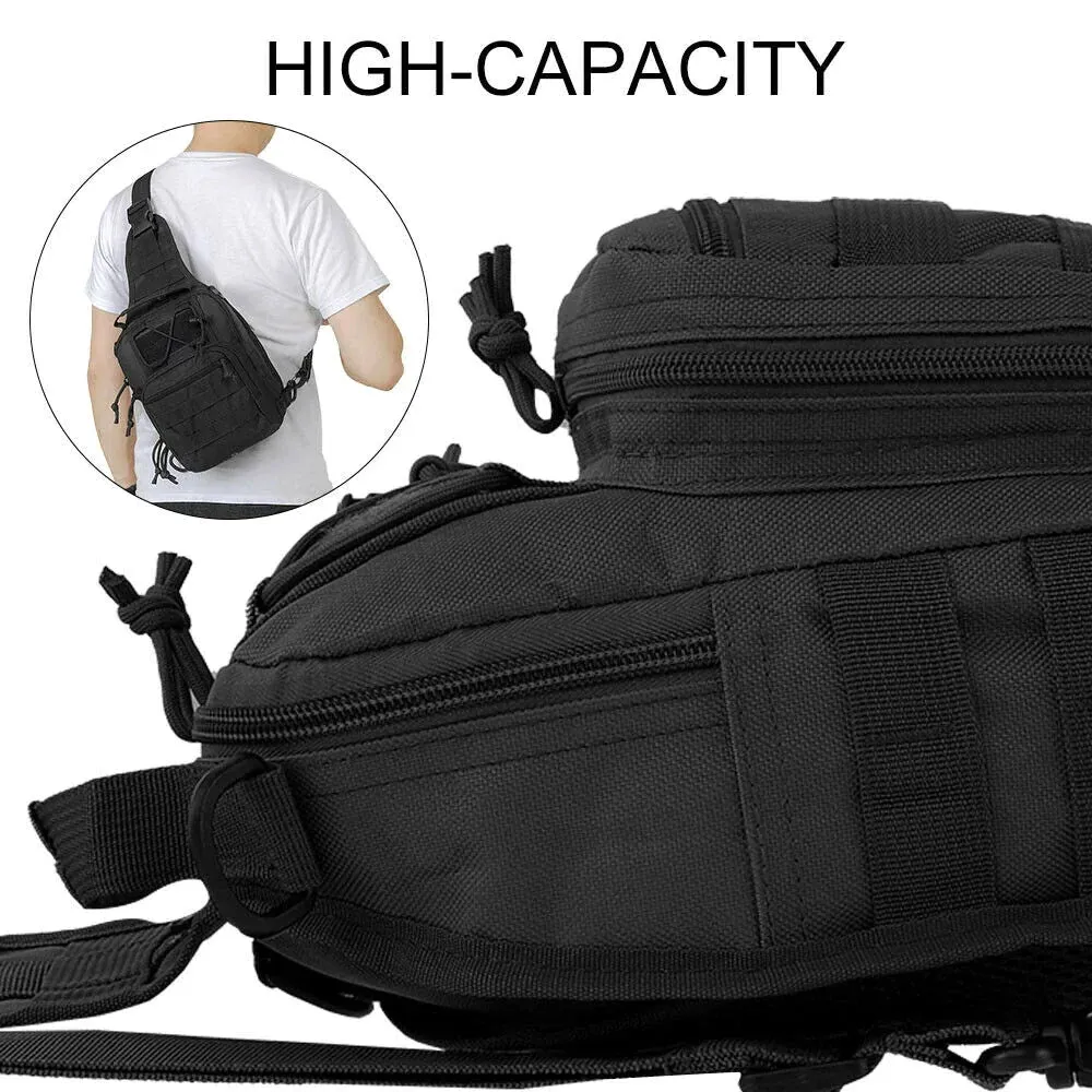 Mens Backpack Tactical Sling Shoulder Bag Molle Travel Chest Pack Outdoor Hiking bag