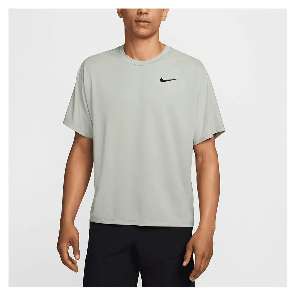 Mens Dri-Fit Slam Wild Card Tennis Top Jade Horizon and Black