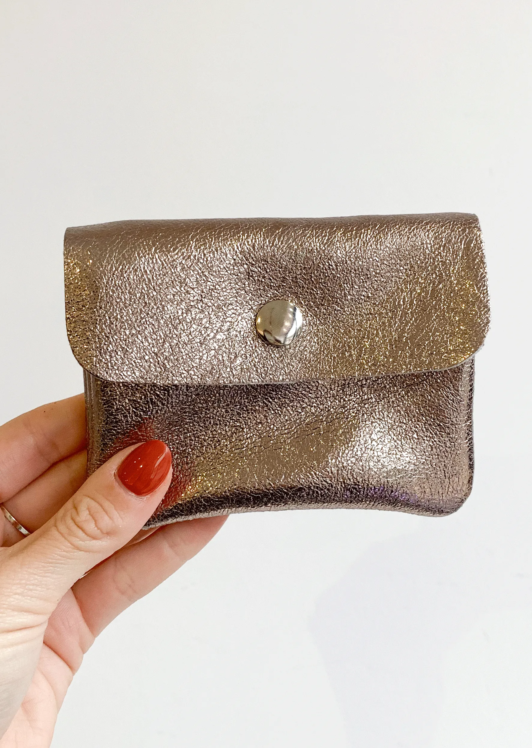 Metallic Small Leather Purse