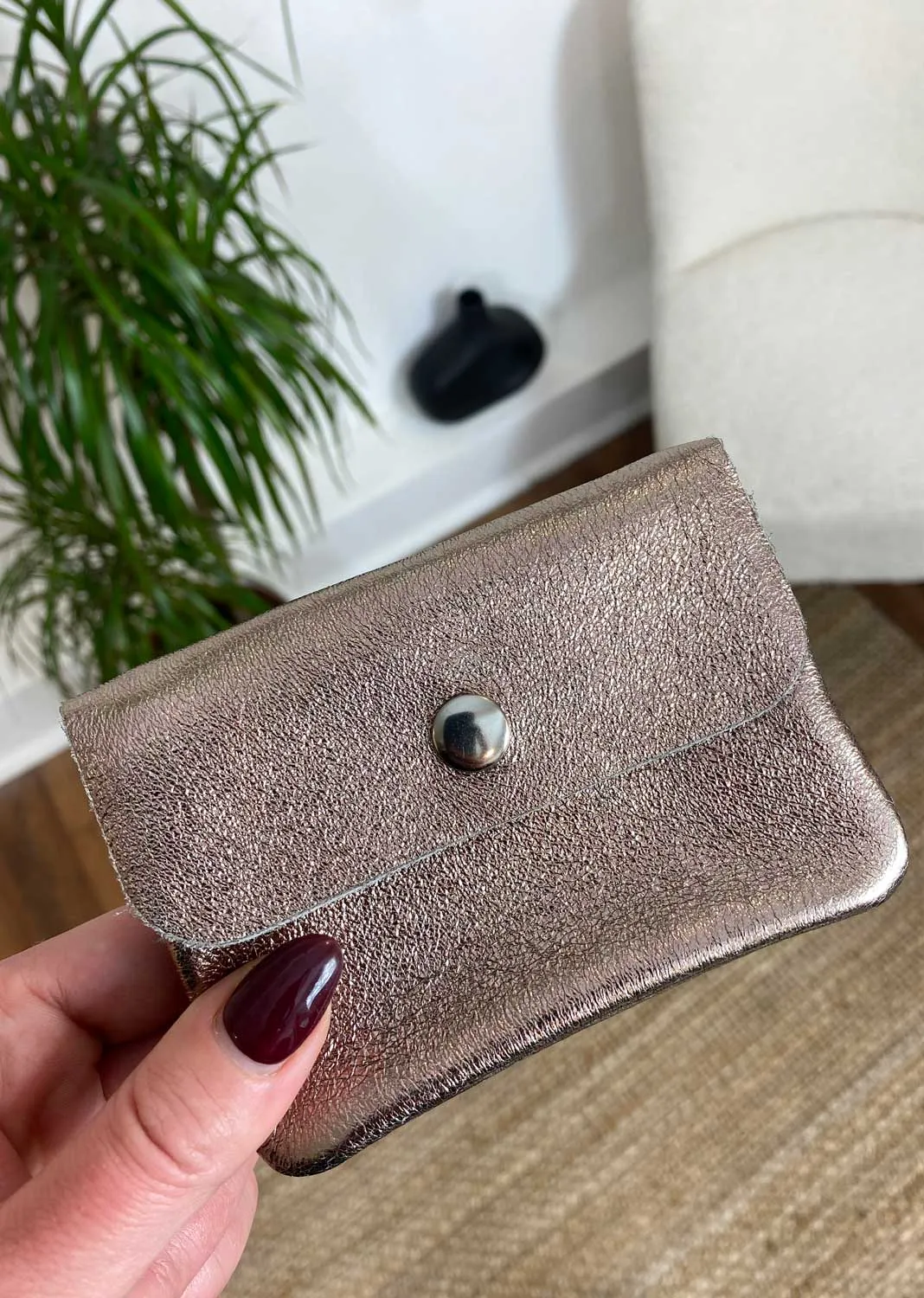 Metallic Small Leather Purse