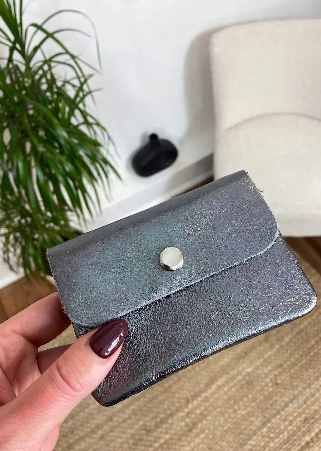 Metallic Small Leather Purse