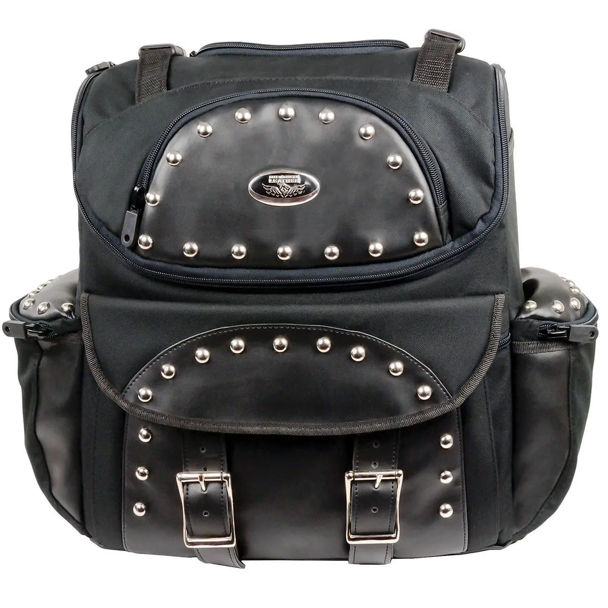 Milwaukee Leather SH602S Medium Black Textile Two Piece Studded