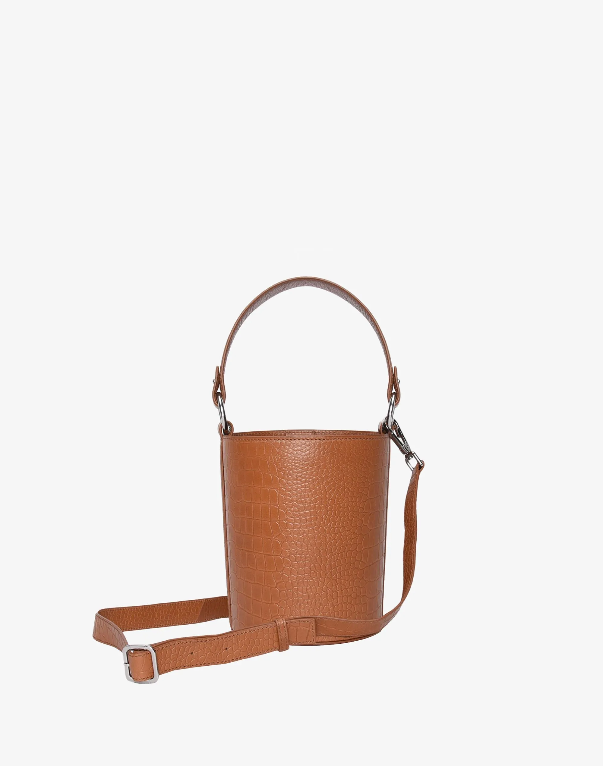 Mini Bucket Bag - Tan Croc