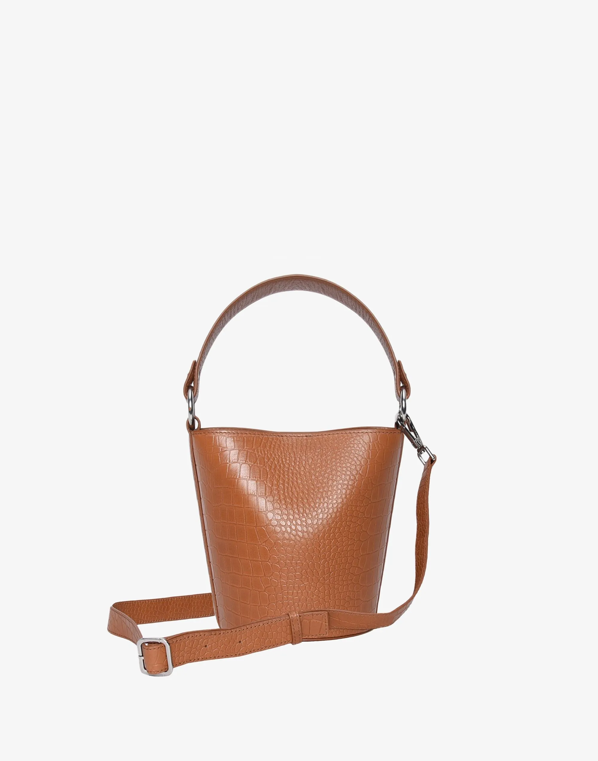 Mini Bucket Bag - Tan Croc