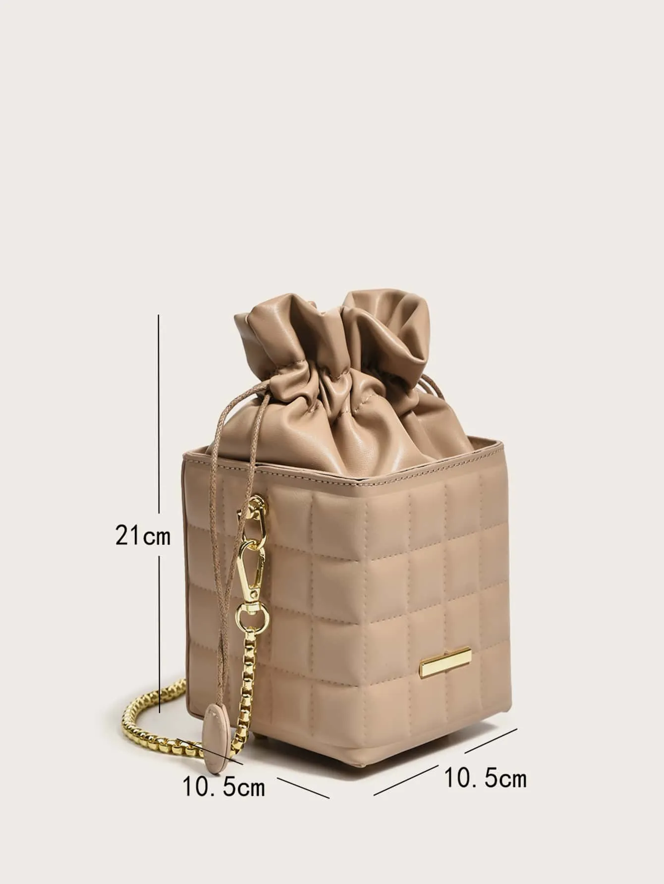 Mini Quilted Drawstring Bucket Bag