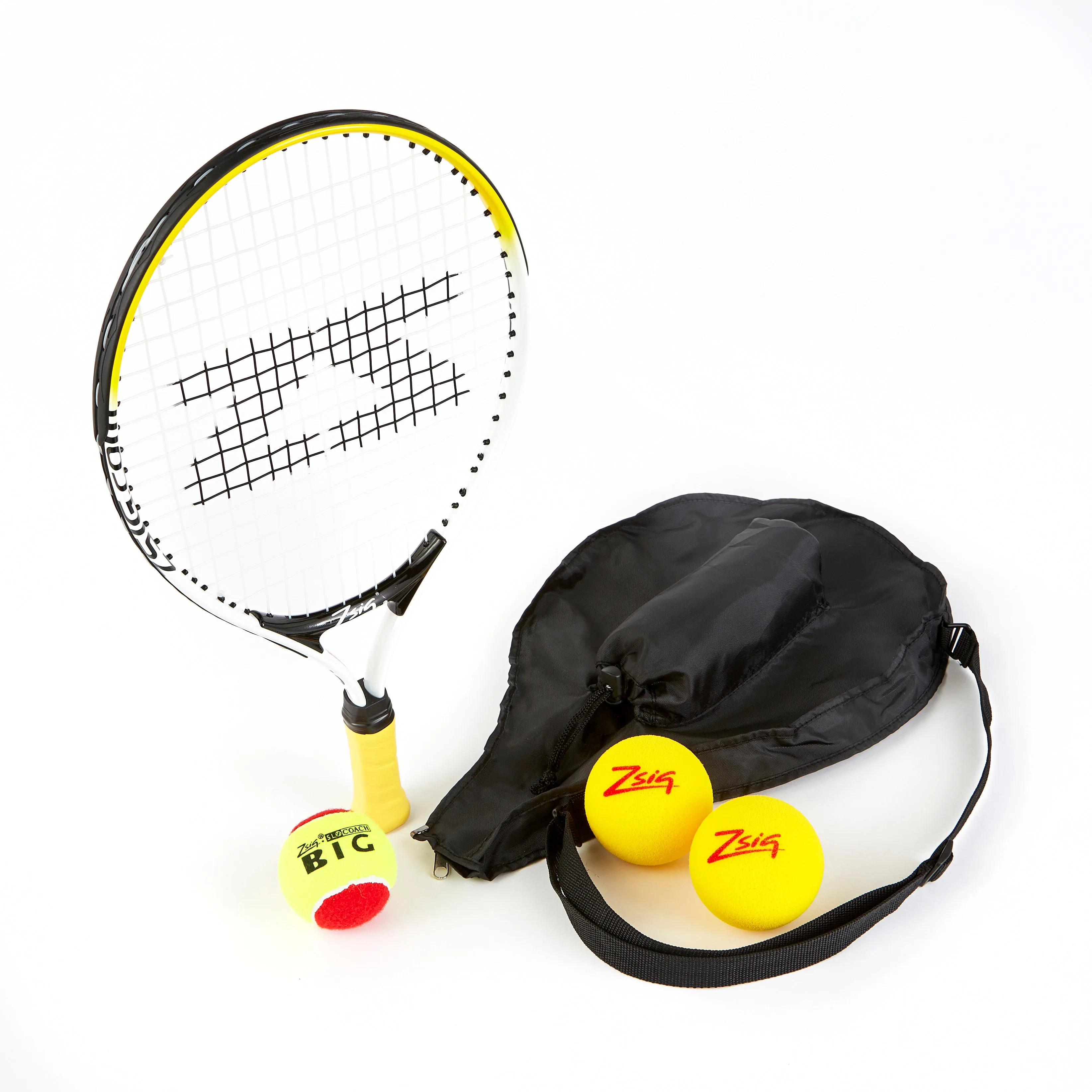 Mini Tennis | Red Stage | 19in Racket, Headcover & 3 Balls | Black