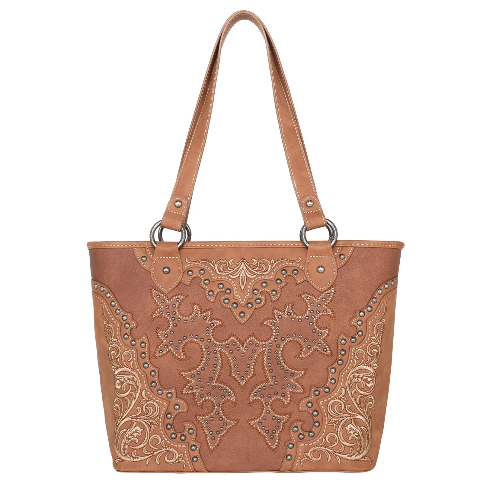 Montana West Boot Scroll Embroidered Carry Tote Bag