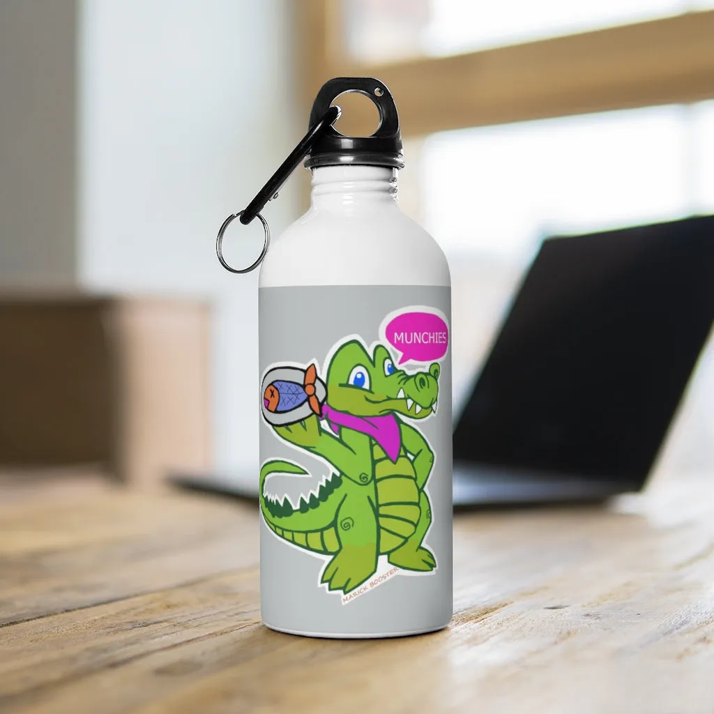 Munchies the Crocodile Stainless Steel Water Bottle