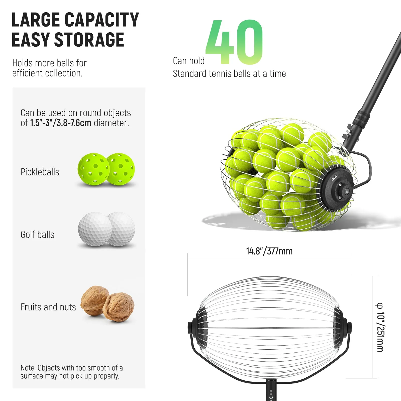 NEEWER TB01S Tennis Ball Collector Roller