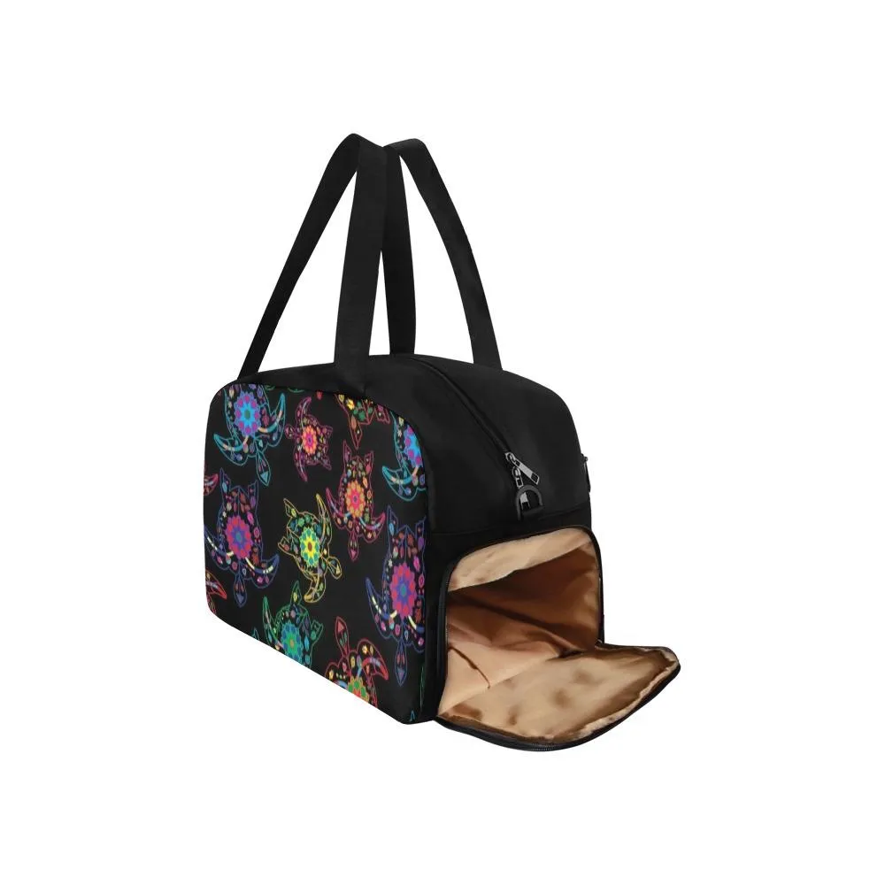 Neon Floral Turtles Weekend Travel Bag