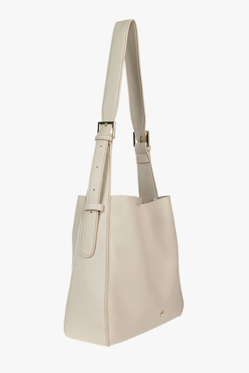 Otto Beige Grain Hobo Bucket Bag