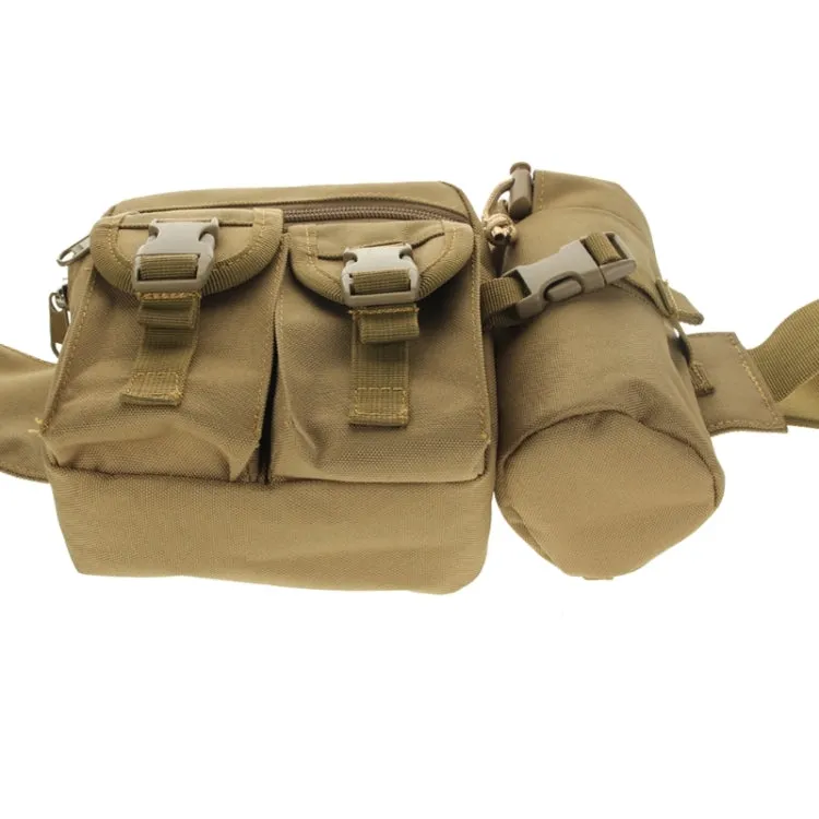 Outdoor Waist Bag with Water Bottle Pouch(Khaki)