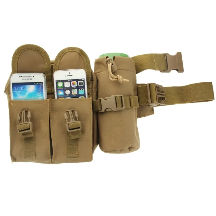 Outdoor Waist Bag with Water Bottle Pouch(Khaki)