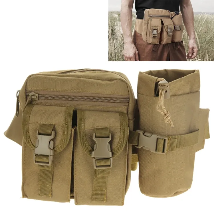 Outdoor Waist Bag with Water Bottle Pouch(Khaki)