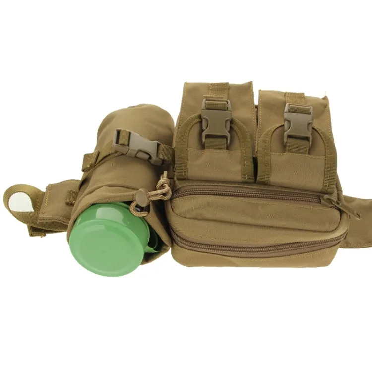 Outdoor Waist Bag with Water Bottle Pouch(Khaki)