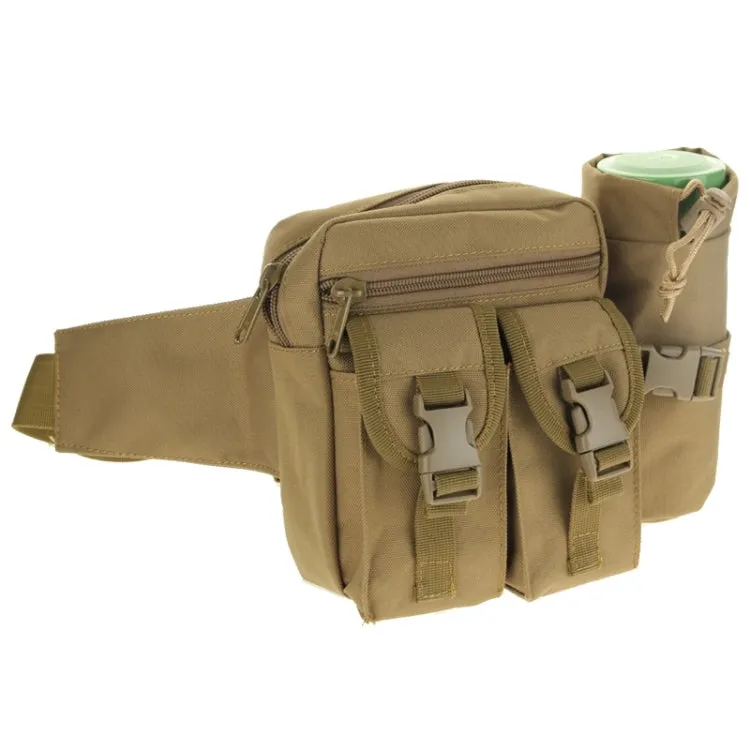 Outdoor Waist Bag with Water Bottle Pouch(Khaki)