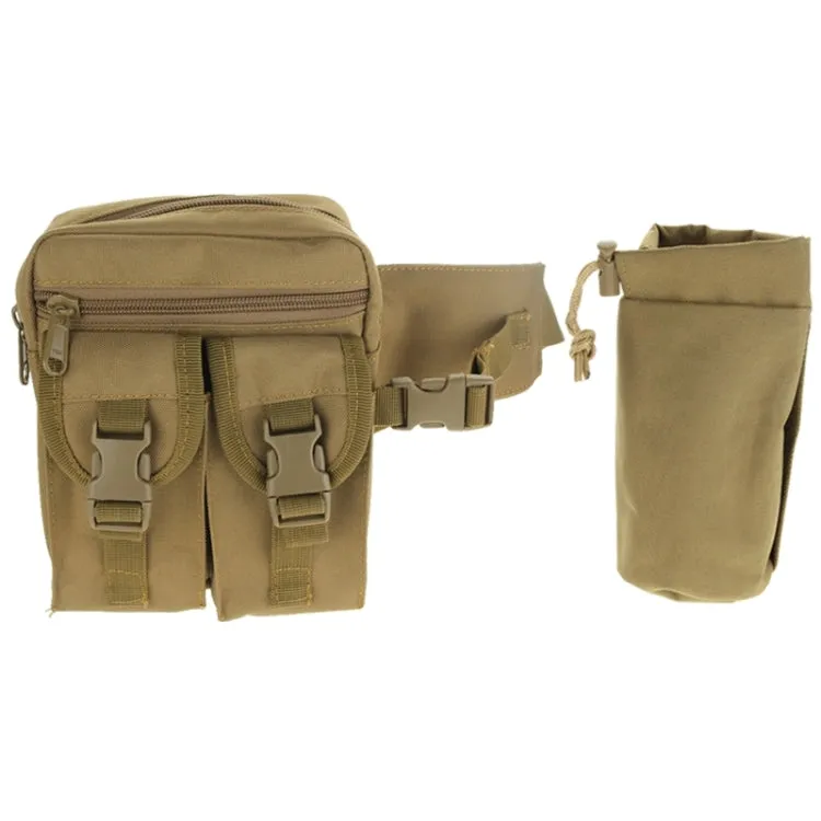 Outdoor Waist Bag with Water Bottle Pouch(Khaki)