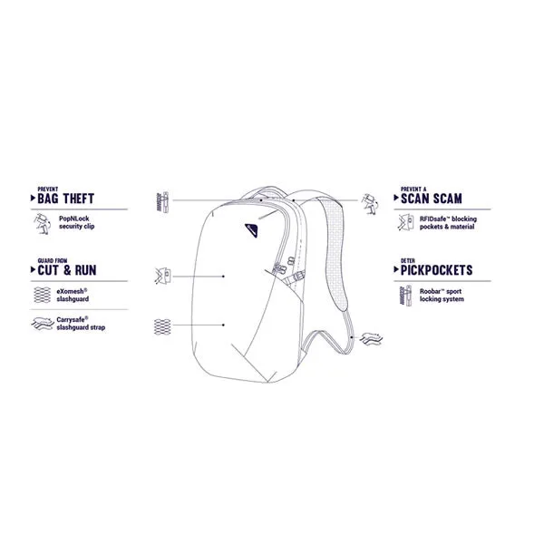 Pacsafe Vibe 25 Litre Anti-Theft Adventure Backpack Daypack