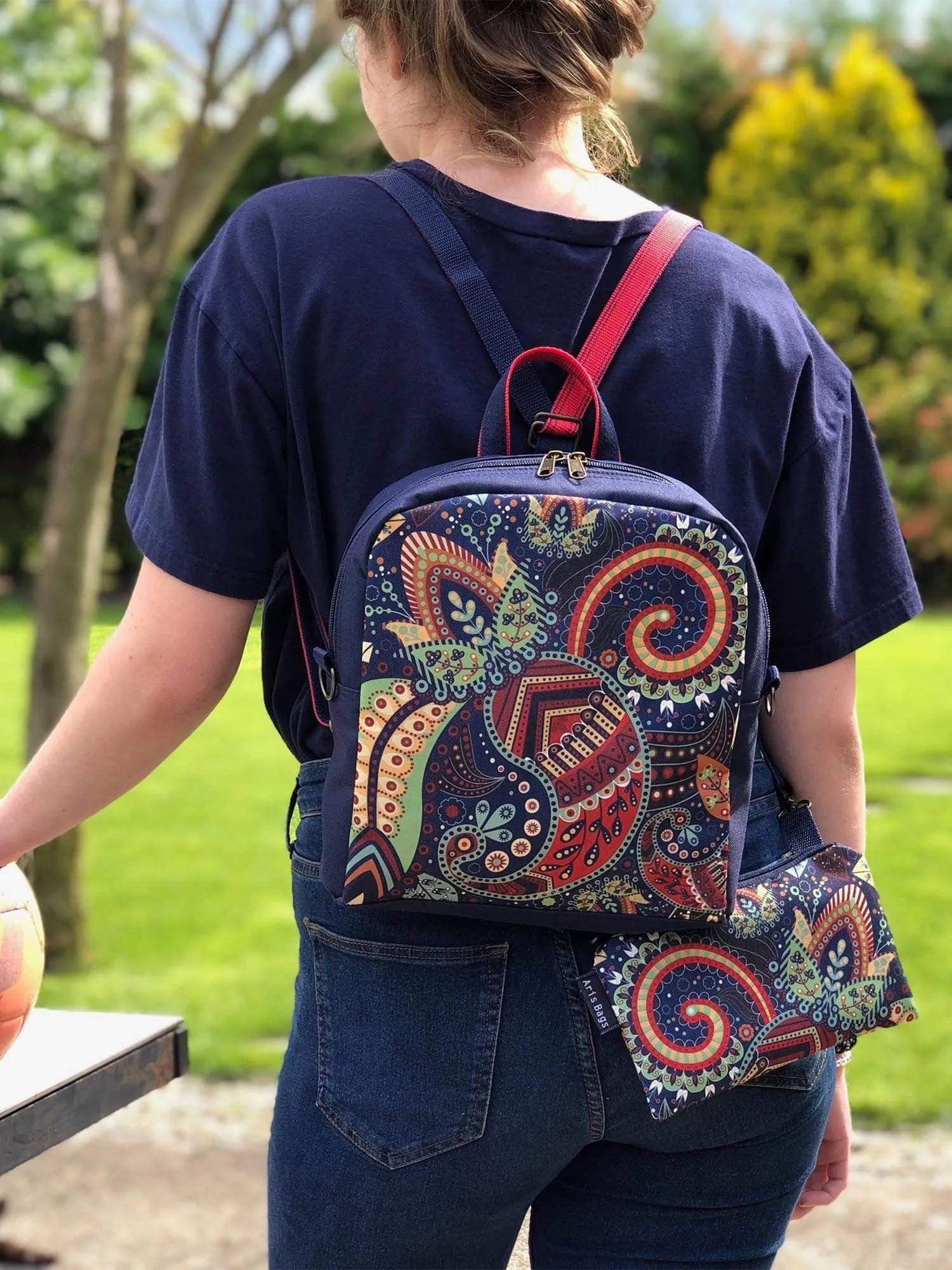 Paisley Bag, Personalized Women's Bohemian Backpack, Boho Crossbody Bag | Aris Bags