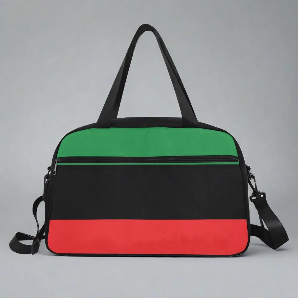 Pan African RBG Flag Cross Body Travel Bag with Shoe Compartment