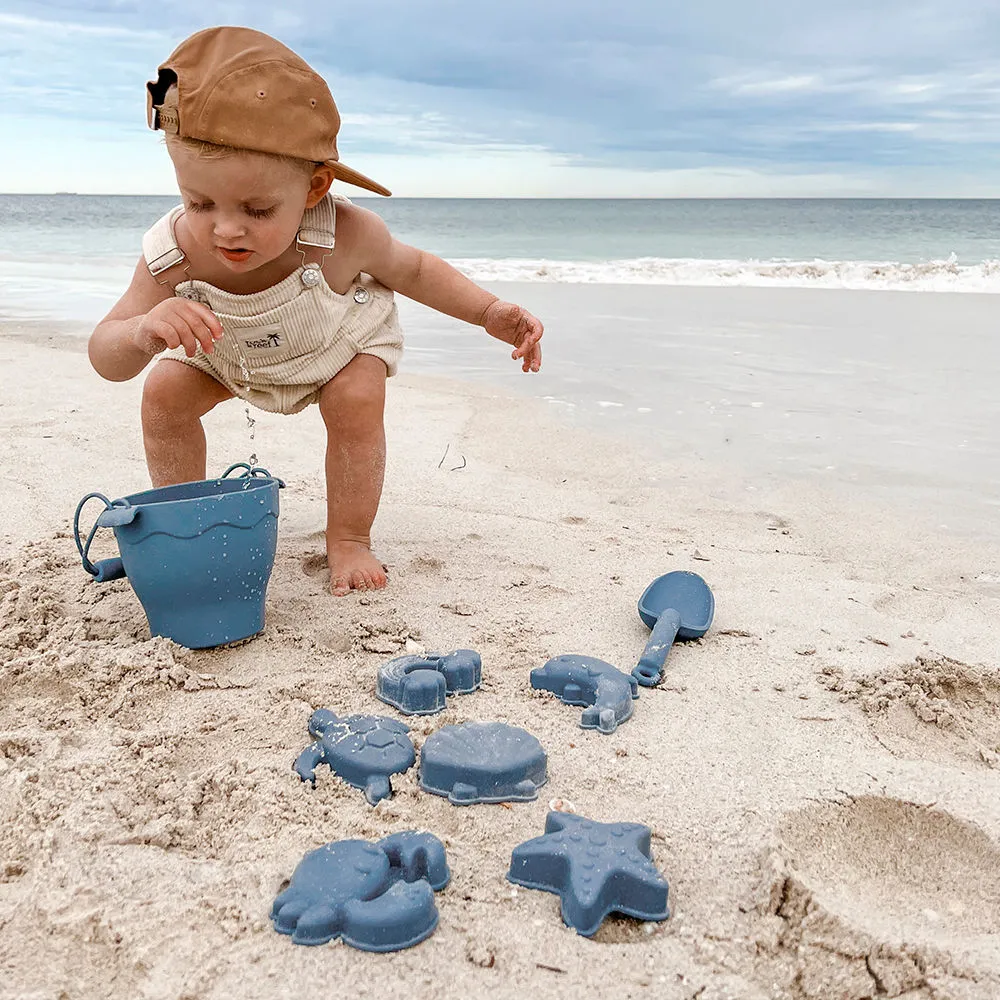 Playground Silicone 8pc Bucket & Spade Set - Steel Blue