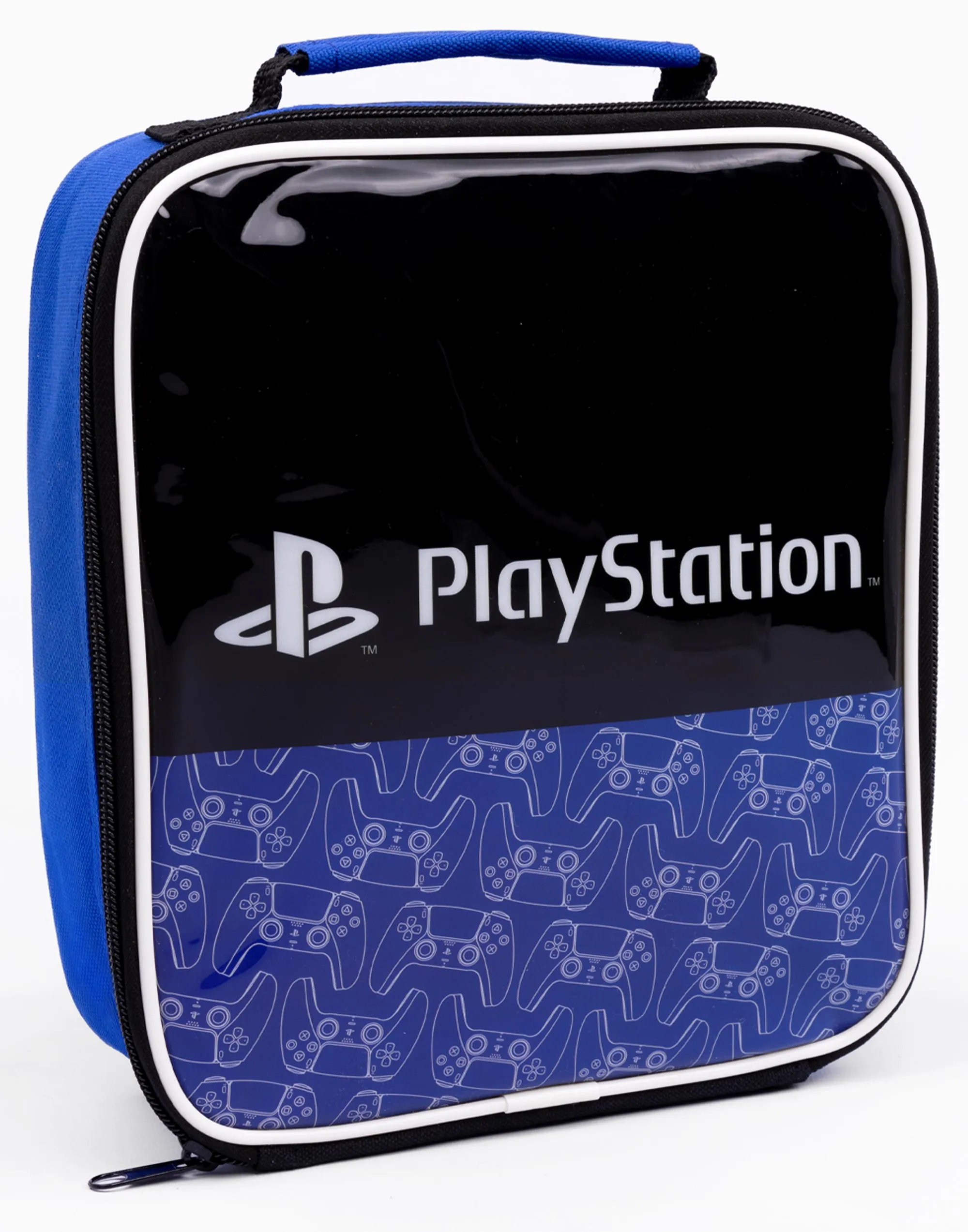 PlayStation Logo All-Over Print Boys Black Lunch Bag Bottle and 3 Snack Pot