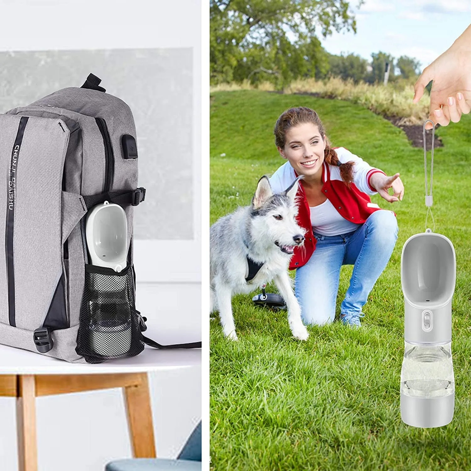 Portable Dog Water Bottle Pet Drinking Bottle Leak Proof Portable Puppy Water Bottle Dispenser and Cats Water Bottle for Walking Traveling Hiking