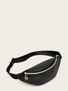 Quilted Zip Front Fanny Pack