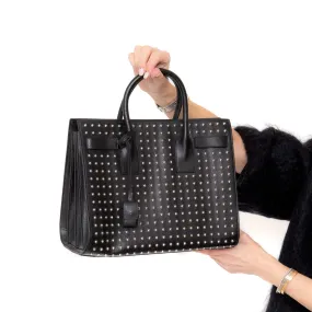 Saint Laurent Black Studded  Sac Du Jour Bag