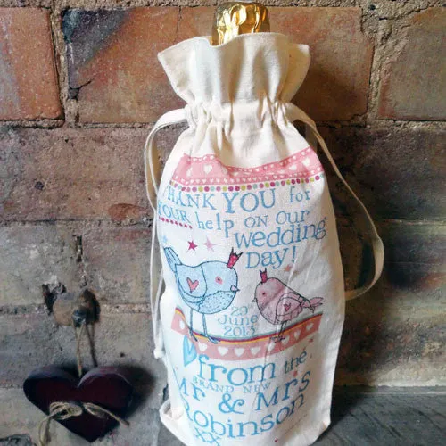 Set Of Five Personalised Bottle Bags