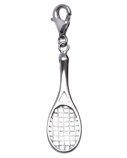 Silver Tennis Racket Charm