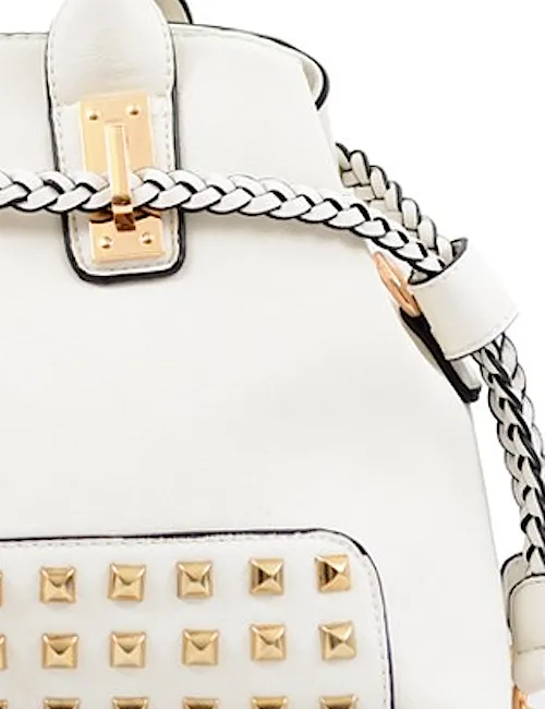 Simply Studded Handbag - White