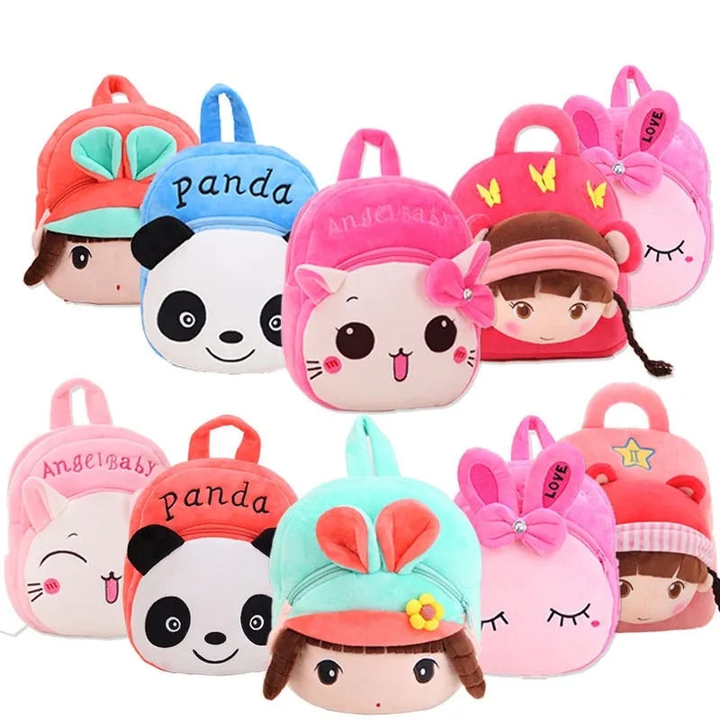 Soft Plush Cartoon Panda Rabbit Children Backpack