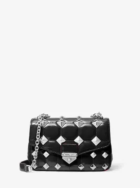 Soho Small Studded Quilted Patent Leather Shoulder Bag