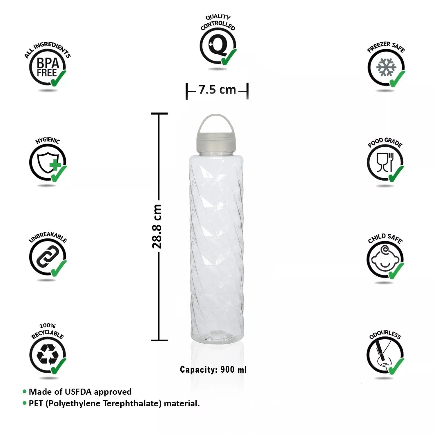 Sports Water Bottle 900ml Steelo Jewel