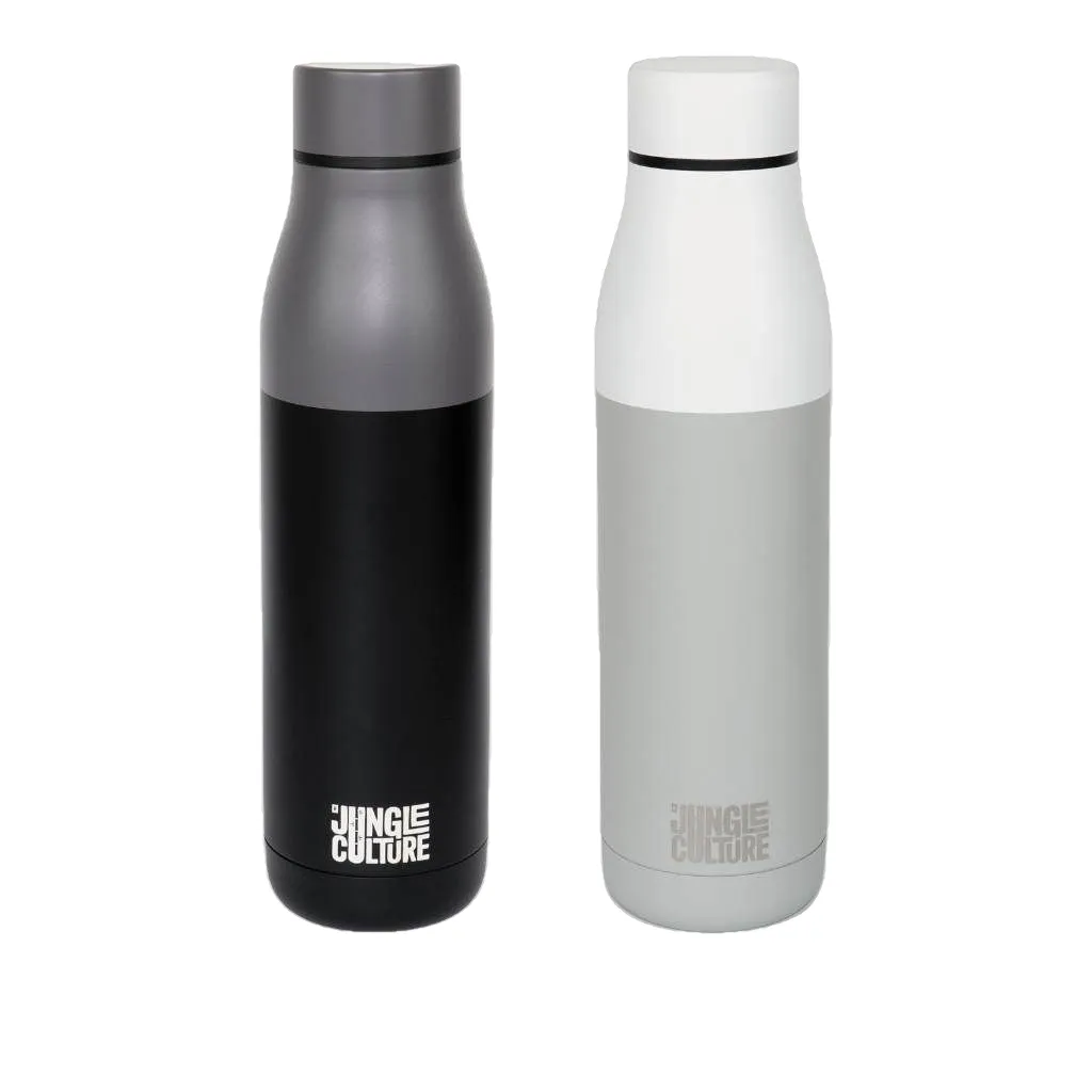 Stainless Steel Water Bottle - Matt Black or White - Bottle for Life