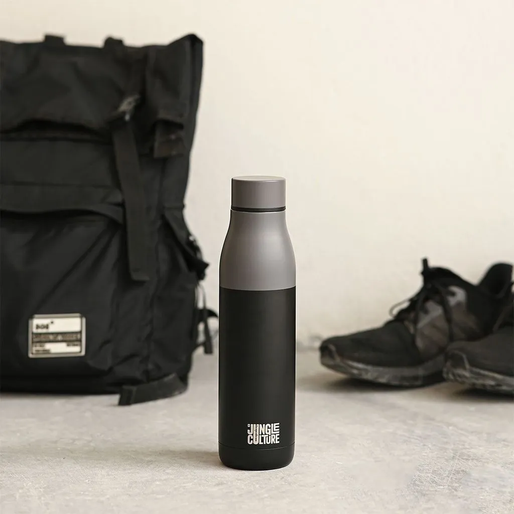 Stainless Steel Water Bottle - Matt Black or White - Bottle for Life