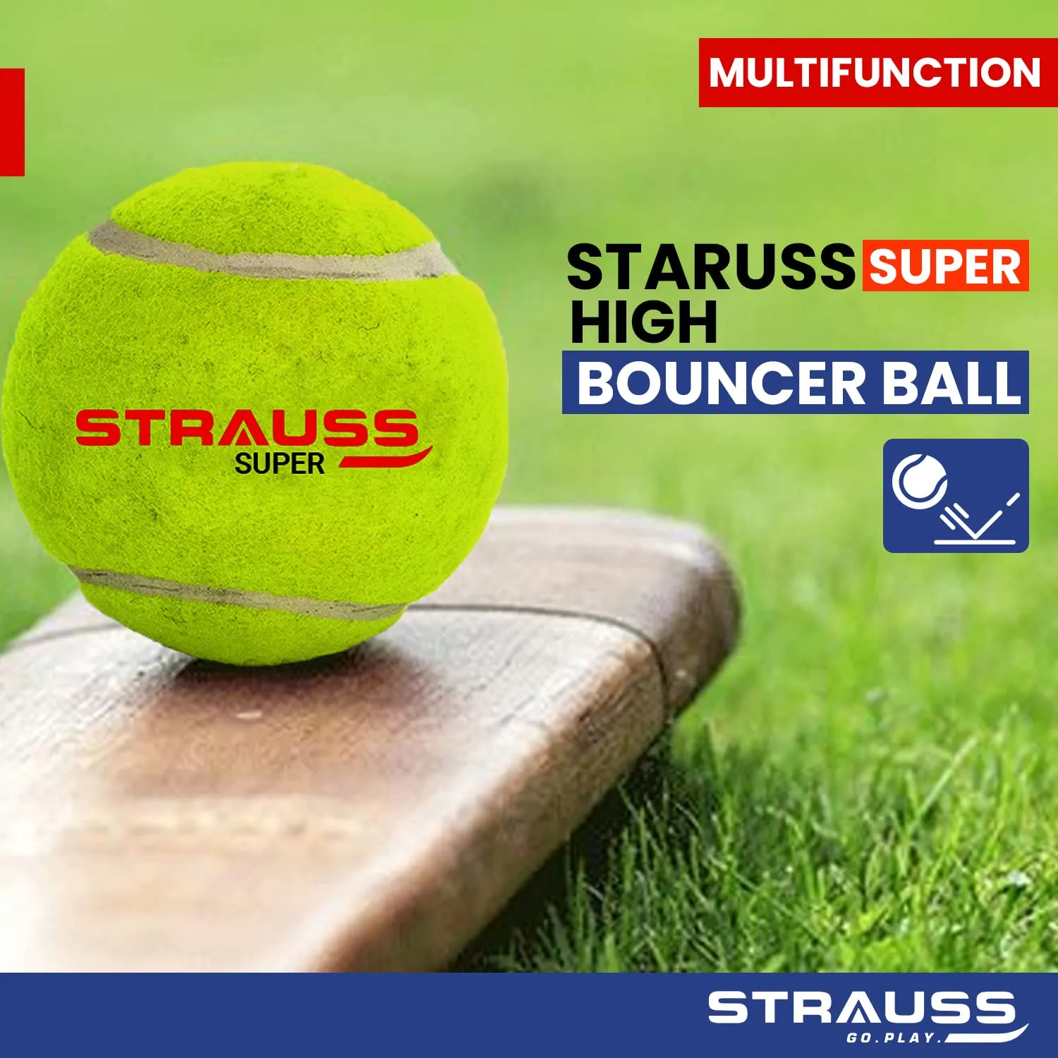 STRAUSS Acrylic Cricket Tennis Balls Light Weight (Soft) Pack Of 6 Color: Yellow For Street, Lawn, Park, Beach & Gully Cricket Premium Rubber Tennis Balls For All Age Groups Tennis Cricket Ball