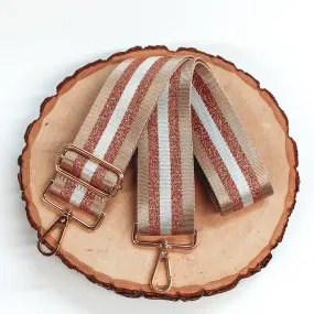 Striped Adjustable Purse Strap in Beige