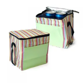 Striped Insulated Cooler Bag