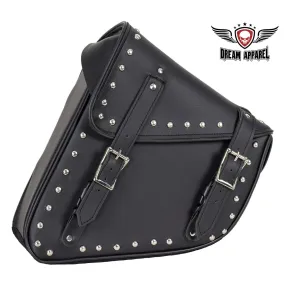 Studded Black PVC Solo Swing Arm Bag - Left Side