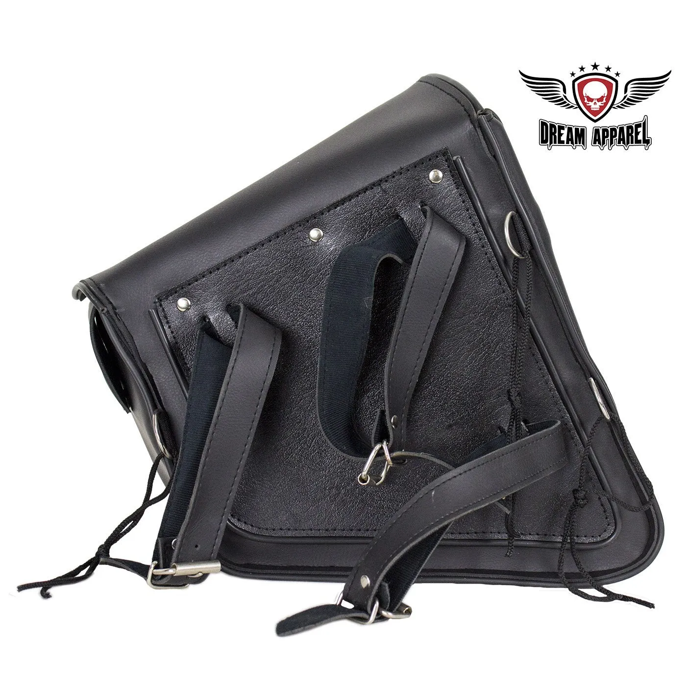 Studded Black PVC Solo Swing Arm Bag - Left Side