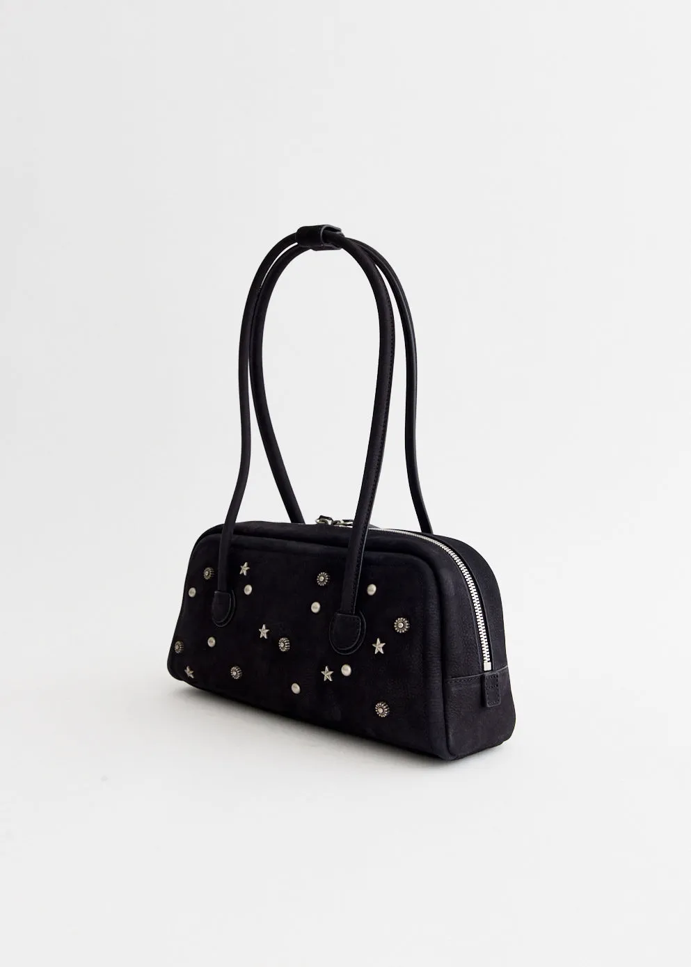 Studded Soft Baguette Bag