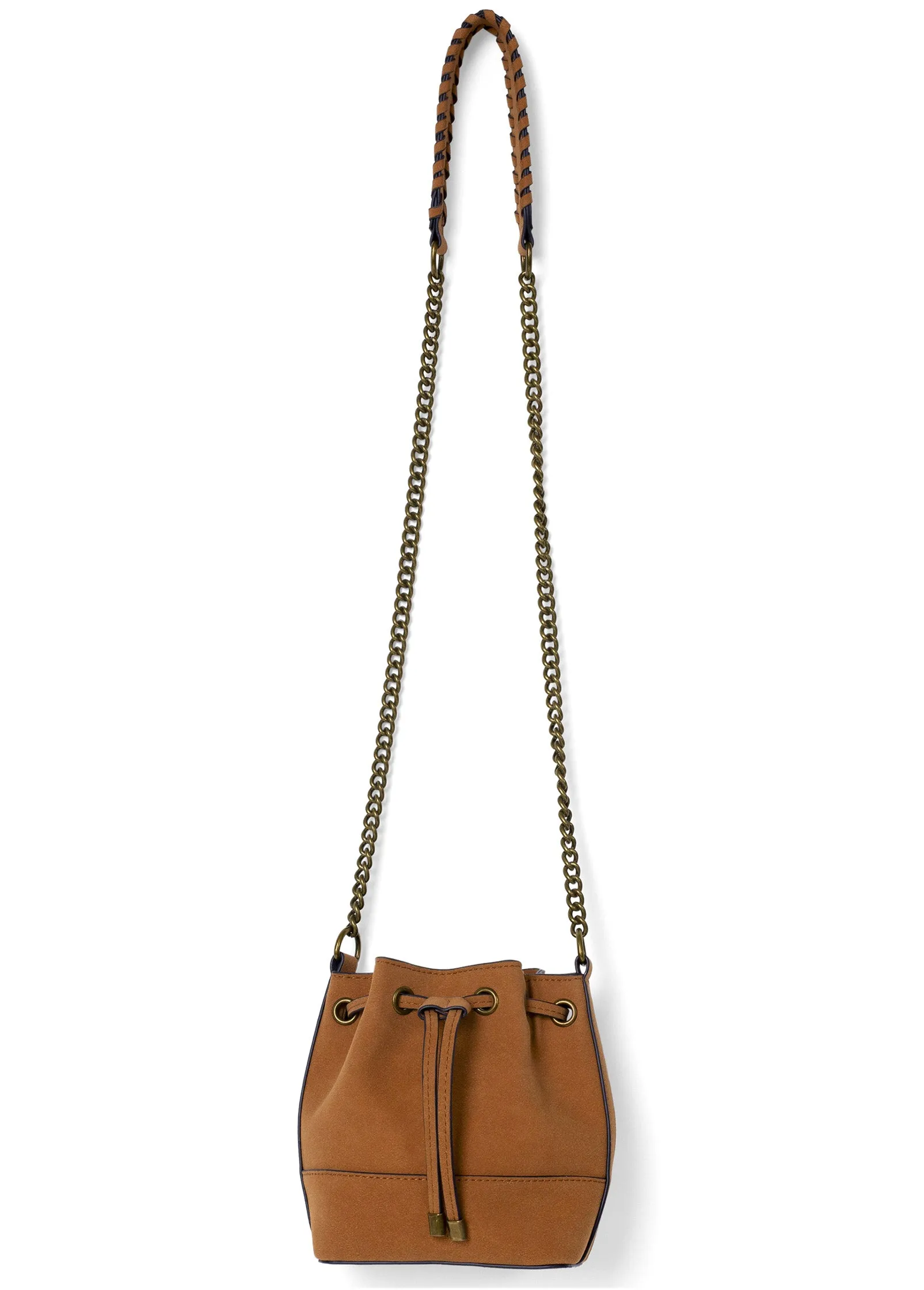 Suede Bucket Bag - Camel