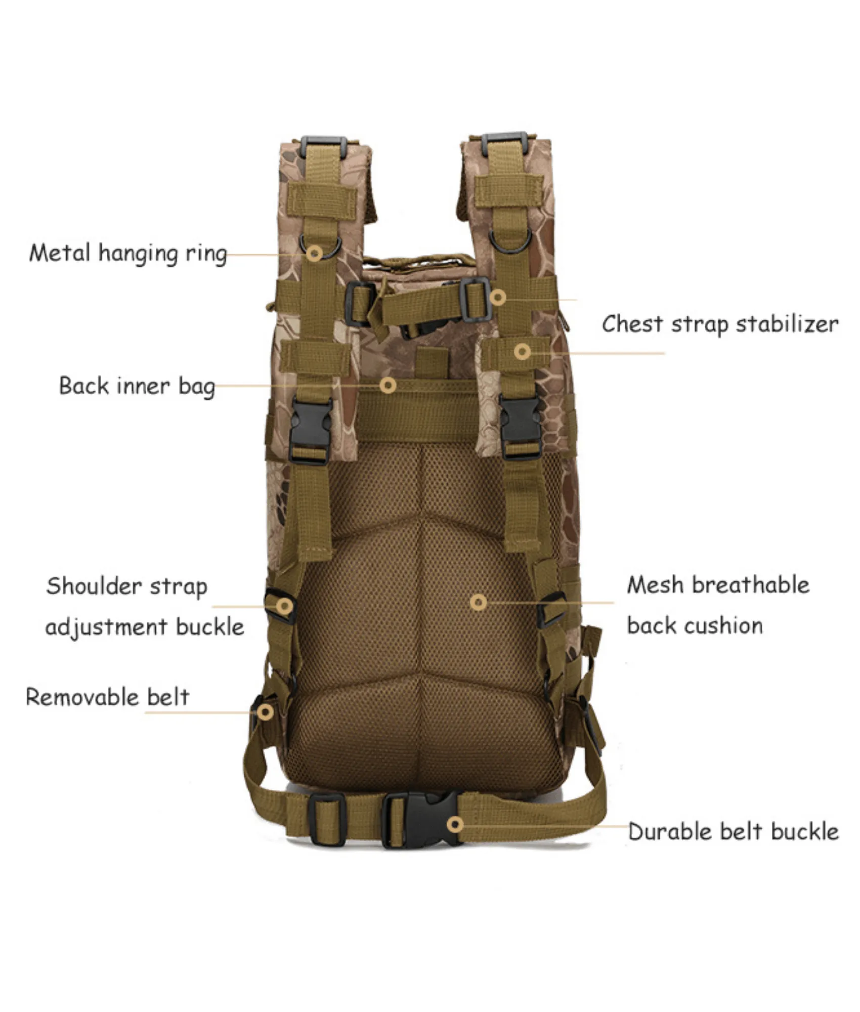 Tactical Military 25L Molle Backpack