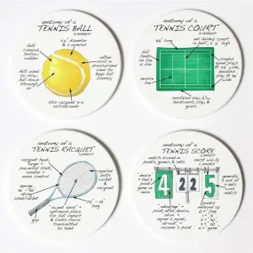 Tennis Anatomy Coaster Set