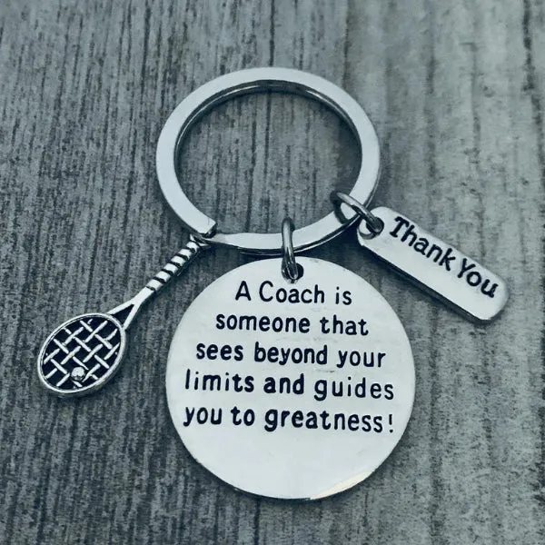 Tennis Coach Keychain